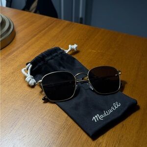 Madewell Gold-Trimmed Black Sunglasses